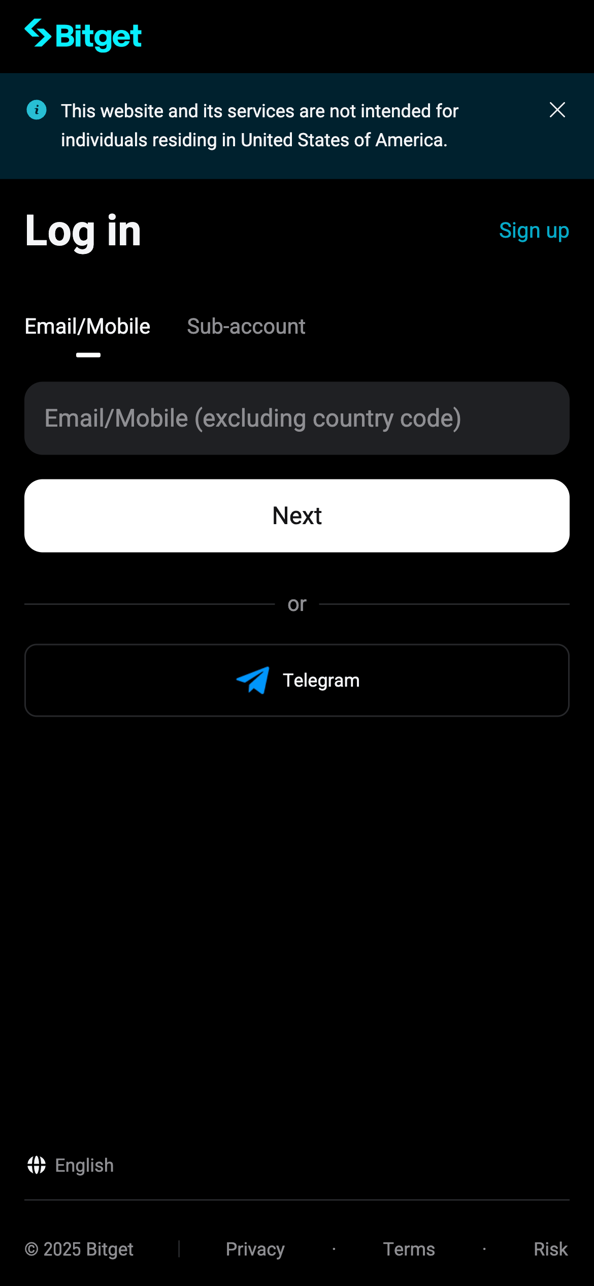 Step 8: Select Bitget (Placeholder)