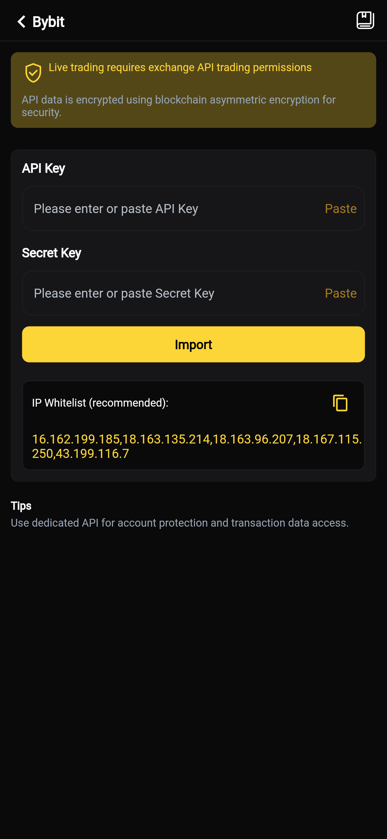 Bind Bybit API on Platform