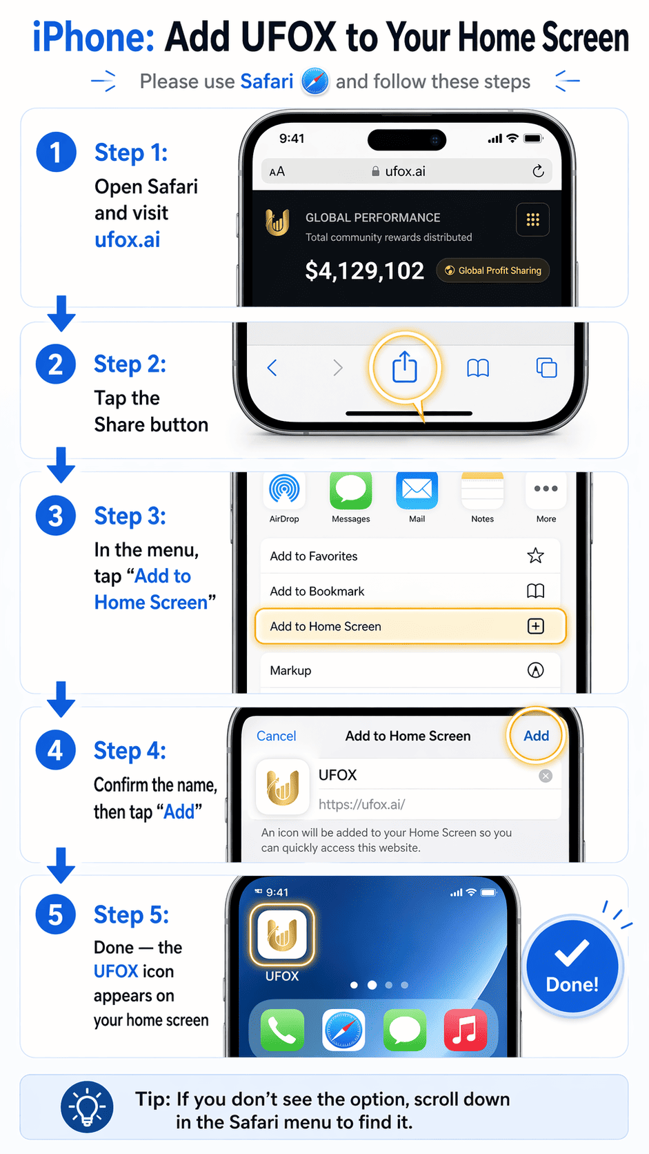 UFOX on iOS